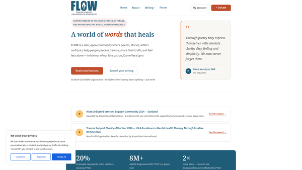 Screenshot of the FLOW for ALL website