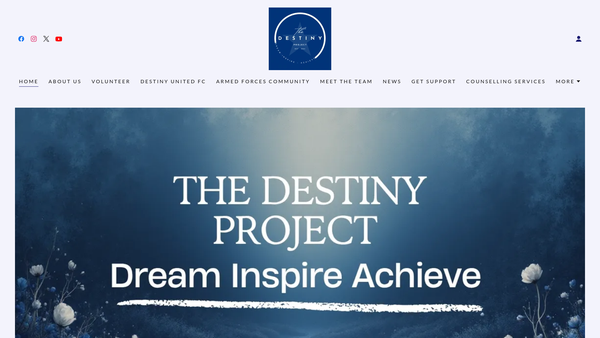 Screenshot of the The Destiny Project website