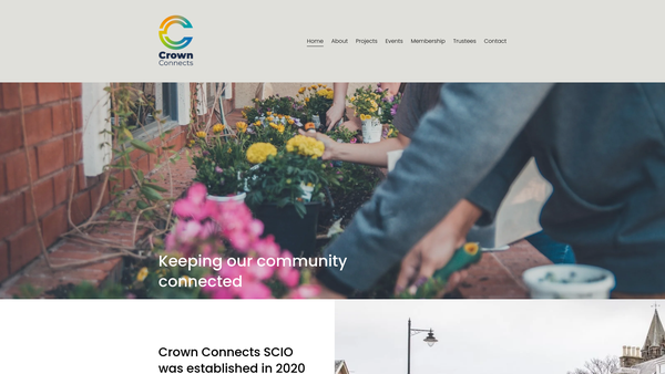 Screenshot of the Crown Connects website