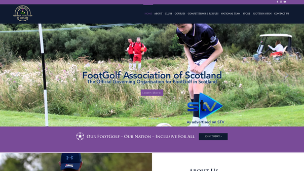 Screenshot of the Footgolf Association of Scotland website