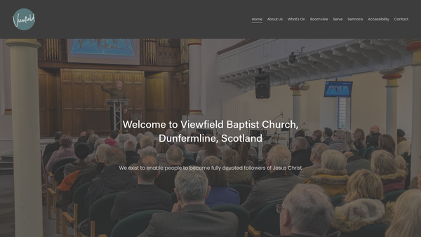 Screenshot of the Viewfield Baptist Church SCIO website