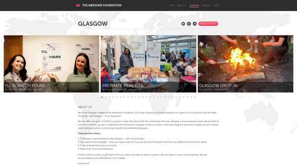 Screenshot of the Awesome Glasgow website