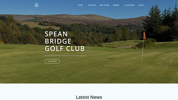 Screenshot of the Spean Bridge Golf Club SCIO website