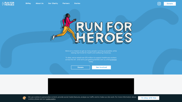 Screenshot of the Run for Heroes Ltd website