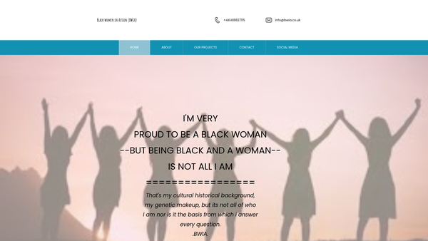 Screenshot of the Black Women in Action website