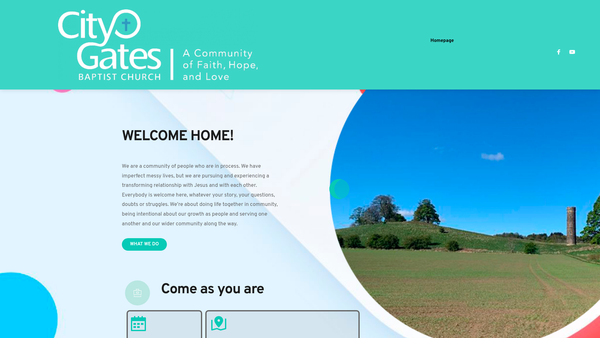 Screenshot of the City Gates Baptist Church SCIO website