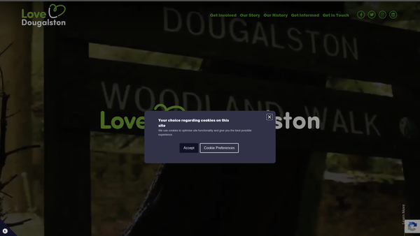 Screenshot of the LoveDougalston SCIO website