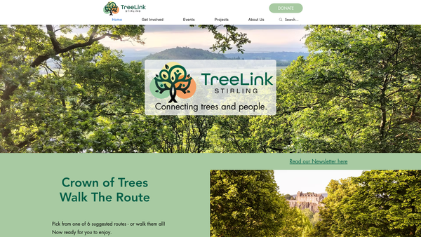 Screenshot of the TreeLink Stirling website