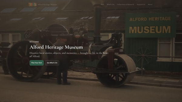 Screenshot of the Alford and Donside Heritage Association website