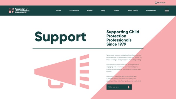 Screenshot of the Association Of Child Protection Professionals website