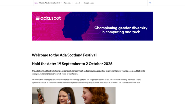 Screenshot of the ADA Scotland Festival website