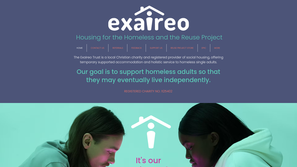 Screenshot of the The Exaireo Trust Ltd website