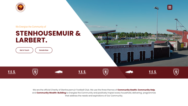 Screenshot of the Stenhousemuir FC Community Foundation website