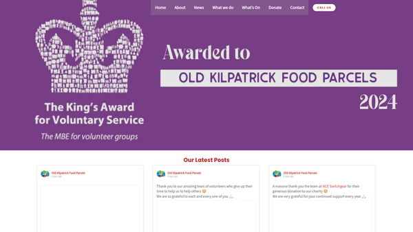 Screenshot of the Old Kilpatrick Food Parcels website