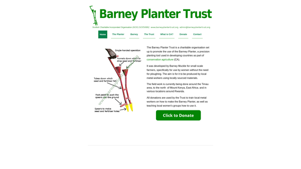 Screenshot of the Barney Planter Trust website