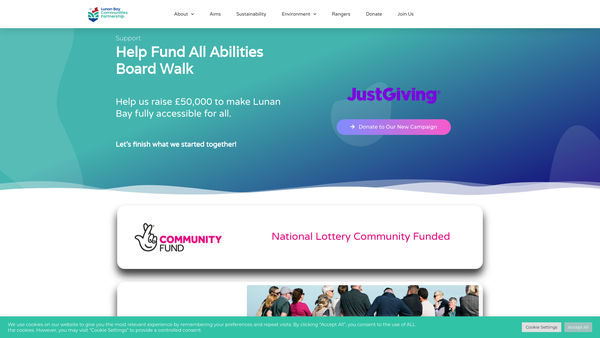 Screenshot of the Lunan Bay Communities Partnership website