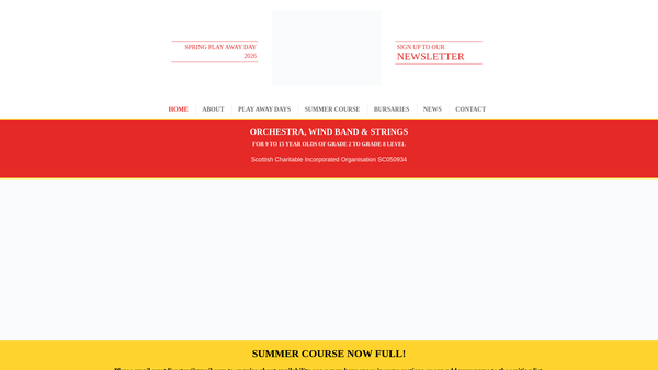 Screenshot of the Scottish Schools Orchestra Trust SCIO website