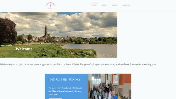Screenshot of the Kelso Baptist Church SCIO website