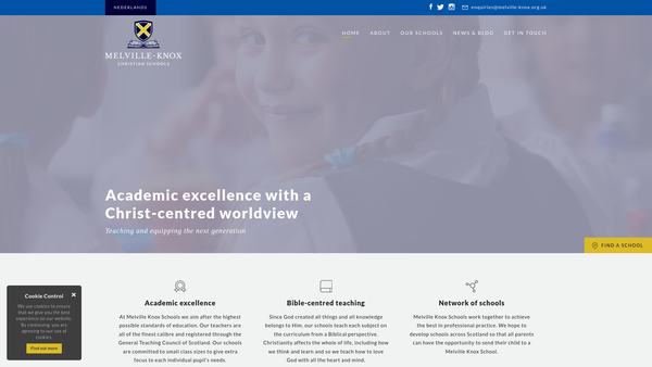 Screenshot of the Board of Reformed Christian Education Scotland website