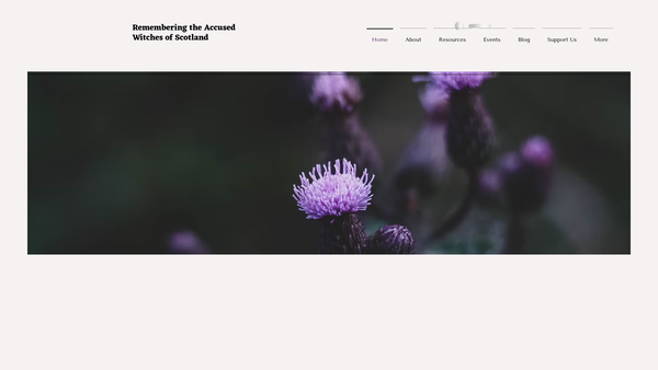 Screenshot of the Remembering the Accused Witches of Scotland website