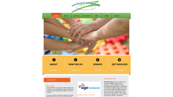 Screenshot of the Stirling4Community SCIO website