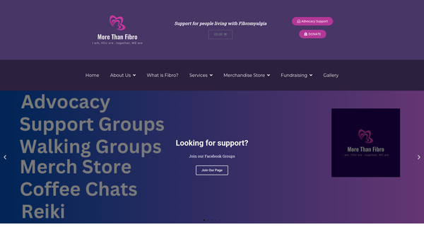Screenshot of the More Than Fibro (SCIO) website