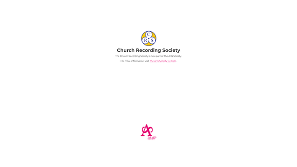 Screenshot of the Church Recording Society website