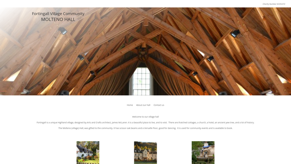 Screenshot of the Molteno Village Hall Trust website