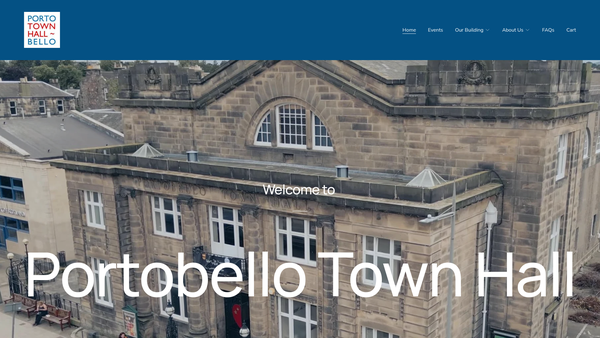 Screenshot of the Portobello Town Hall website