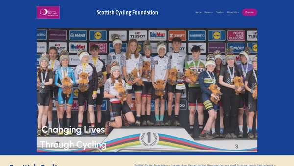 Screenshot of the The Scottish Cycling Charitable Foundation website