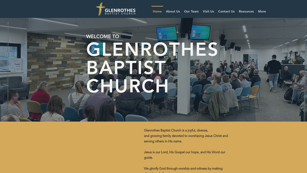 Screenshot of the Glenrothes Baptist Church Limited website