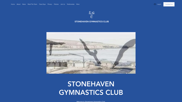 Screenshot of the Stonehaven Gymnastics Club (SCIO) website