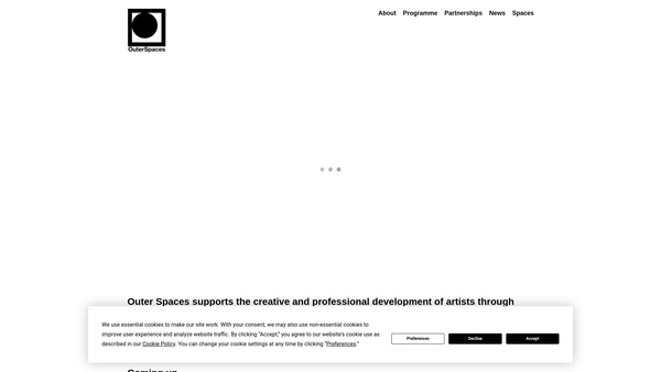 Screenshot of the Artists Spaces SCIO website