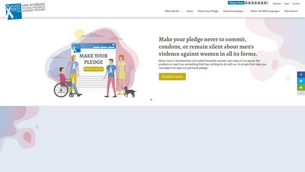 Screenshot of the White Ribbon Scotland website