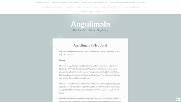 Screenshot of the Angulimala,The Buddhist Prison Chaplaincy website