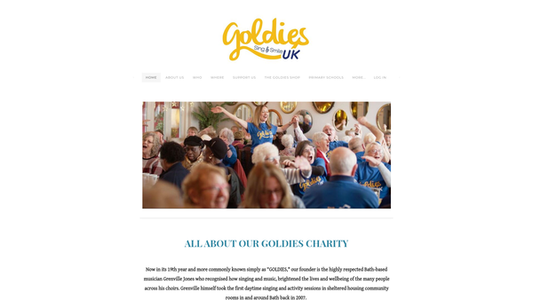 Screenshot of the Golden Oldies website