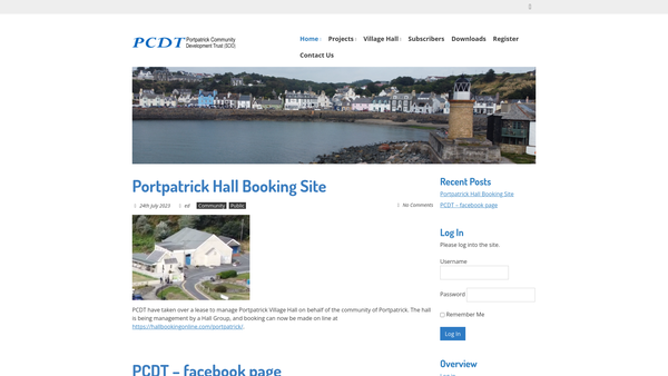 Screenshot of the Portpatrick Community Development Trust (SCIO) website