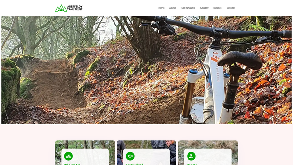 Screenshot of the Aberfeldy Trail Trust website