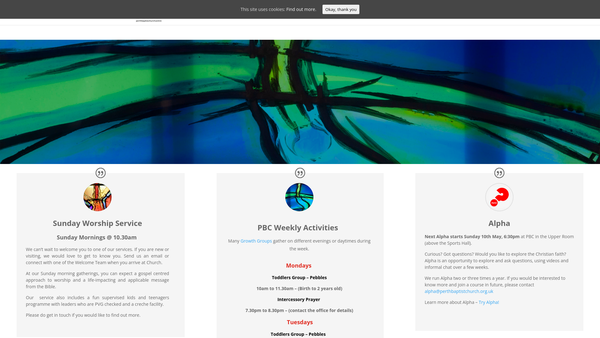 Screenshot of the Perth Baptist Church SCIO website