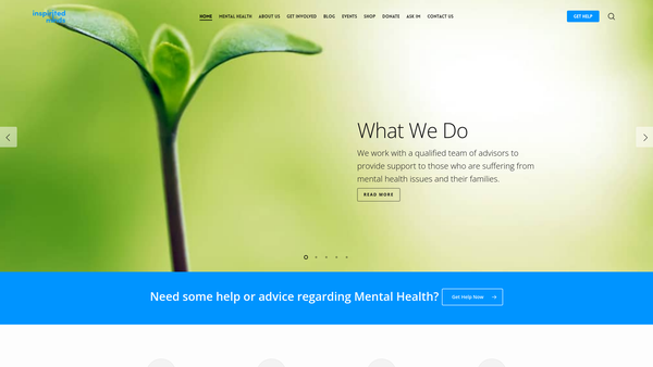 Screenshot of the Inspirited Minds website