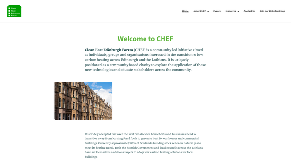 Screenshot of the Clean Heat Edinburgh Forum website