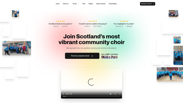 Screenshot of the Singergie website