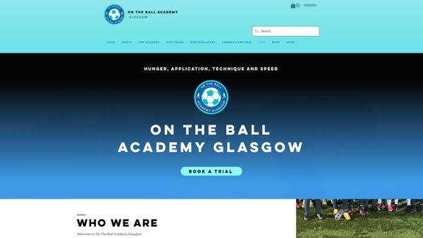 Screenshot of the On The Ball Academy (SCIO) website
