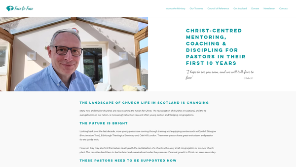 Screenshot of the Face to Face Ministries SCIO website