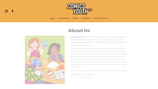 Screenshot of the Comics Youth [SCIO] website