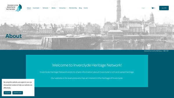 Screenshot of the Inverclyde Heritage Network website