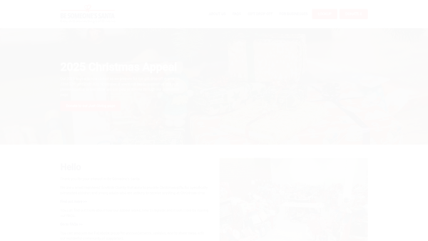 Screenshot of the Be Someone's Santa (SCIO) website