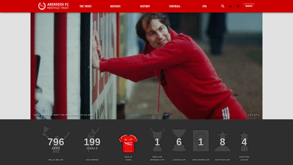 Screenshot of the AFC Heritage SCIO website
