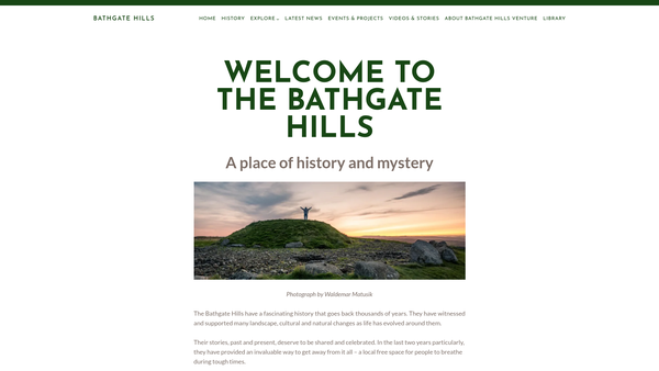 Screenshot of the Bathgate Hills Venture SCIO website