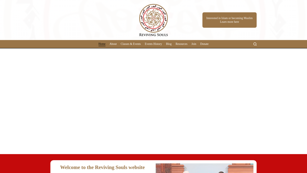 Screenshot of the Reviving Souls SCIO website